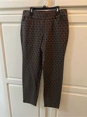 Spartina 449 Brown Geometric Pull-On Pants XL- runs small